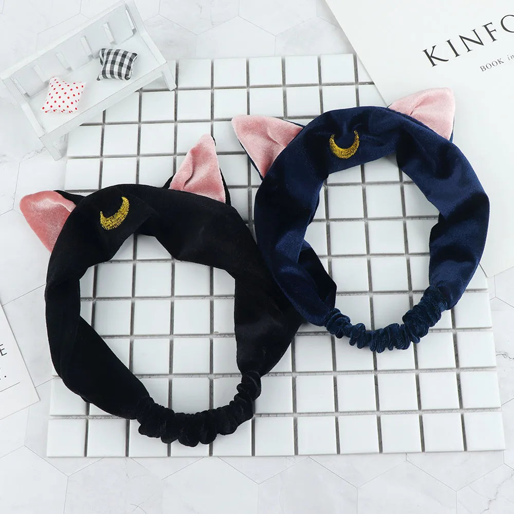 1Pcs Headband Sailor Moon Hair Band Makeup and Washing Face Tools Hairband Cute Ear Hairband Girl Women Accessories