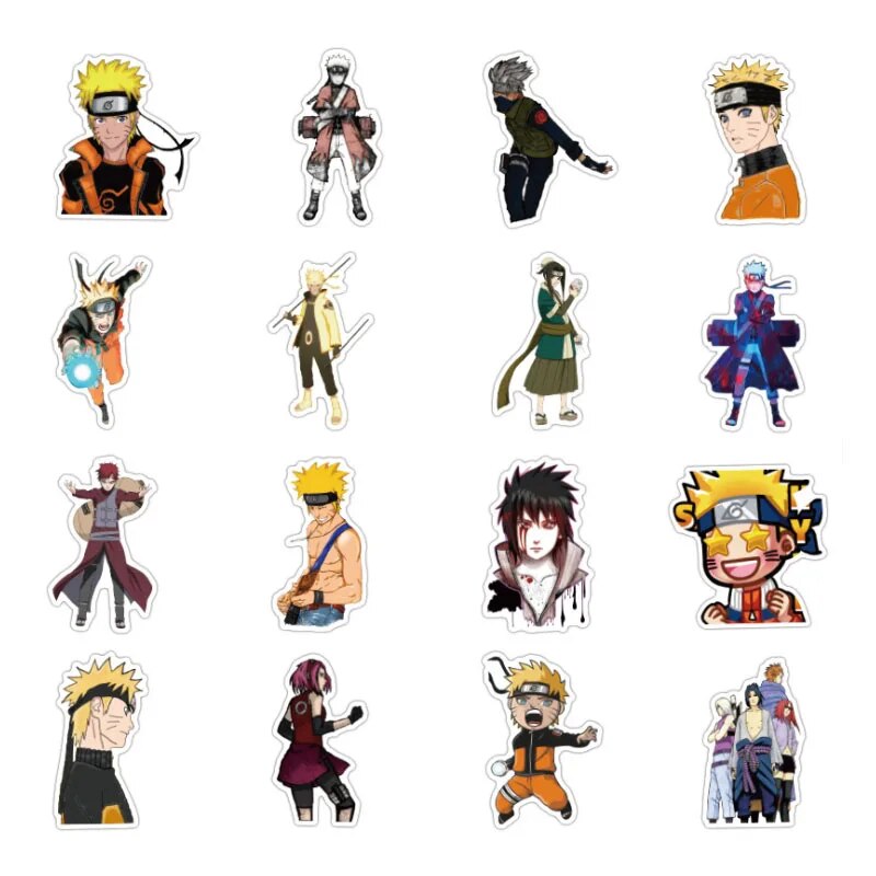 50/100pcs New Naruto Japanese Manqi Graffiti Sticker Water Removable Trolley Case Sticker Notebook Sticker Car Sticker