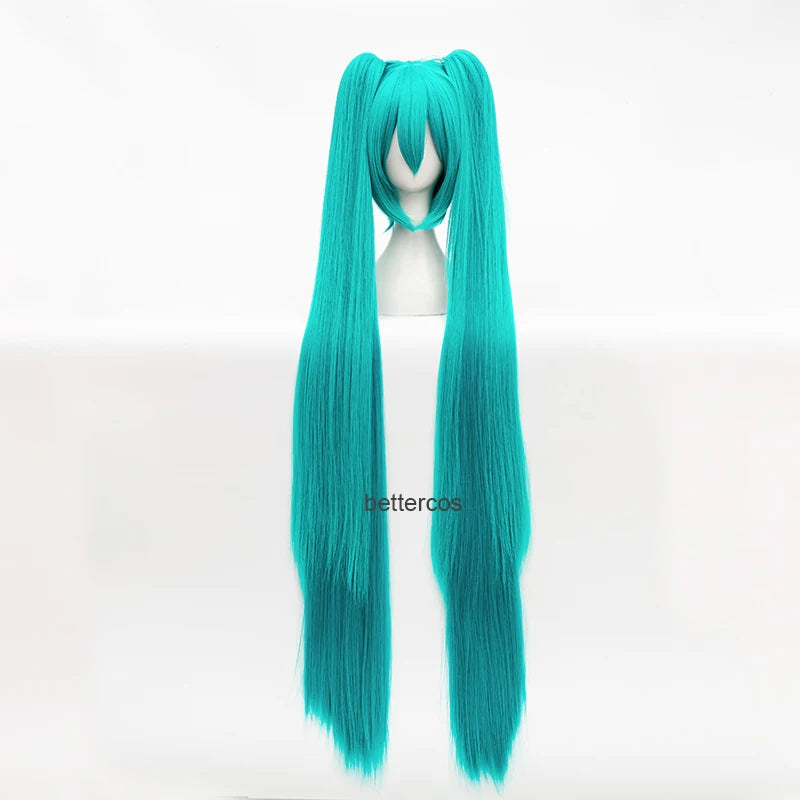 High Quality Vocaloid Miku Cosplay Wig Long Heat Resistant Synthetic Hair Clip Ponytails Wigs + Wig Cap