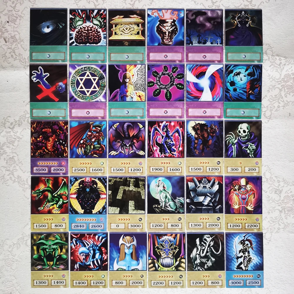 100pcs Yu-Gi-Oh Anime Style Cards Blue Eyes Dark Magician Exodia Obelisk Slifer Ra Yugioh DM Classic Proxy DIY Card Kids Gift