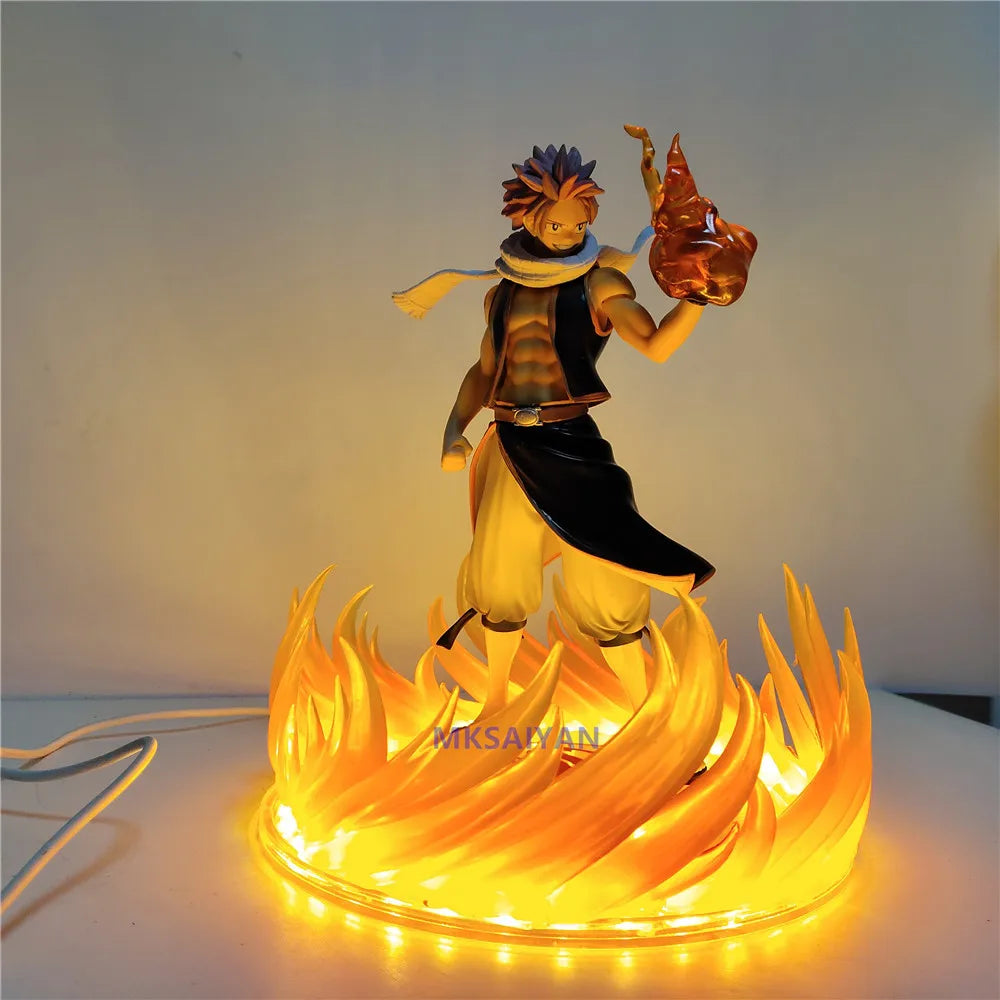 Fairy Tail Anime DIY Figures Etherious Natsu Dragneel Night Lights LED Action Figurals PVC Brinquedos Effect Collectible Figma