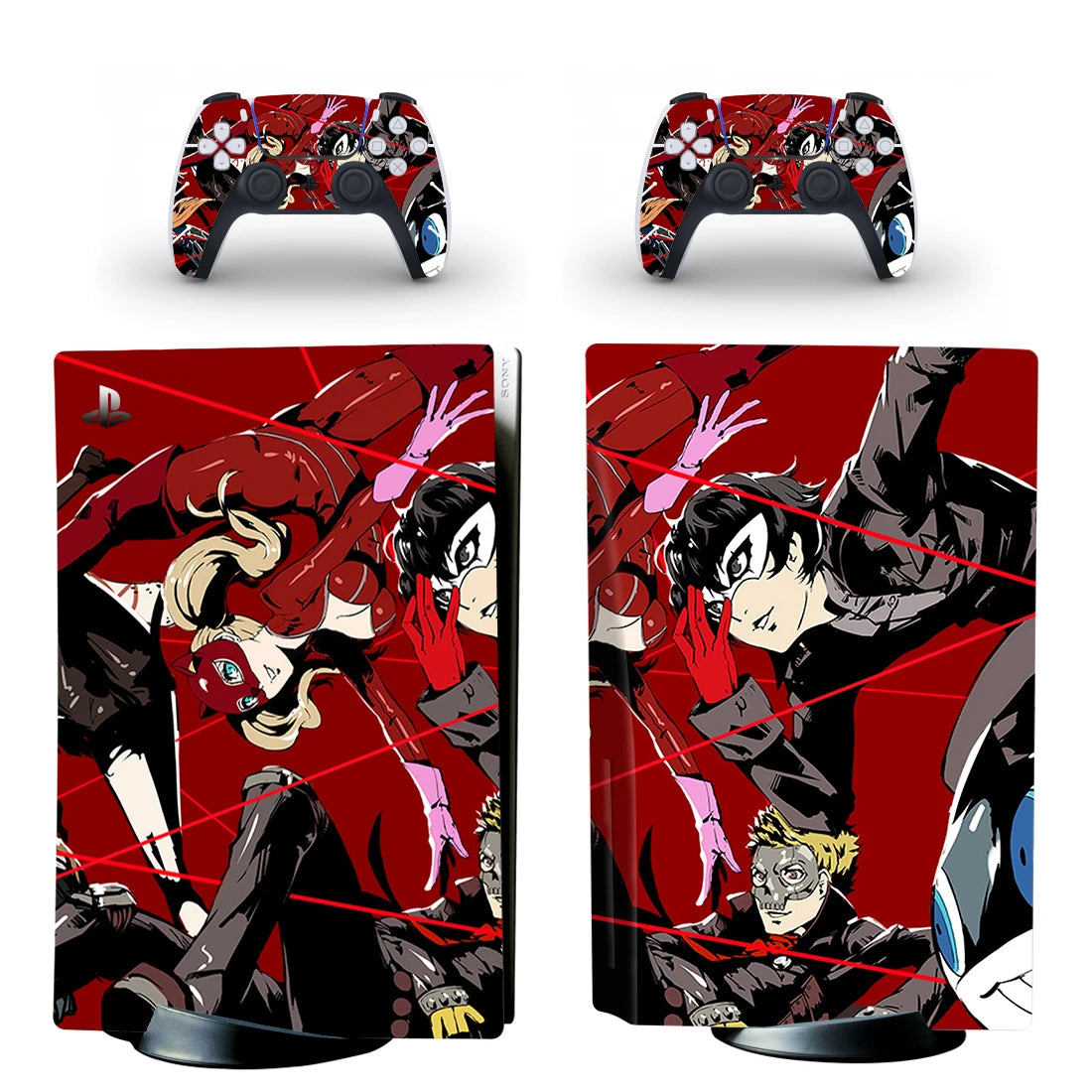 Persona 5 PS5 Standard Disc Skin Sticker Decal Cover for PlayStation 5 Console and 2 Controllers PS5 Disk Skin Vinyl