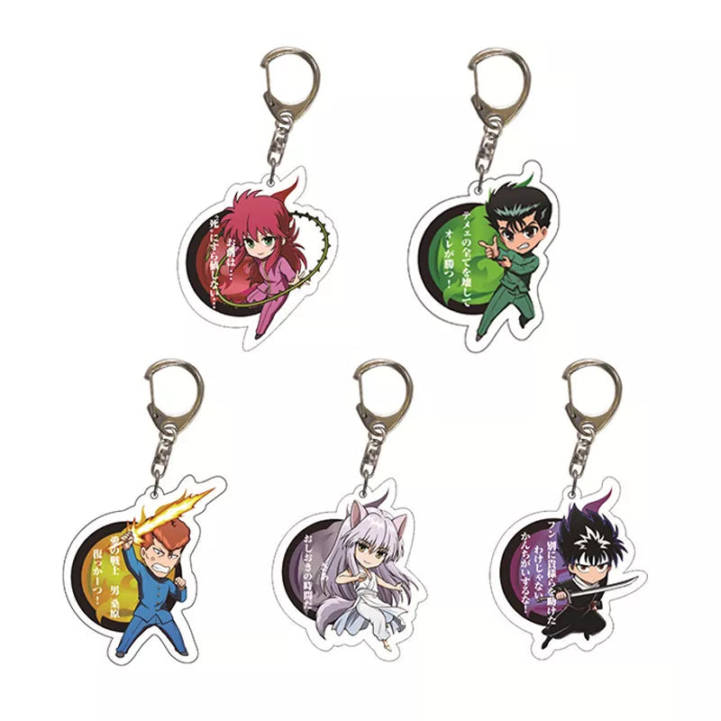 New Yu Yu Hakusho Keychain Gift Urameshi Yuusuke Figure Double-sided Acrylic Key Chain Old Anime Key Ring Bag Pendant Trinkets