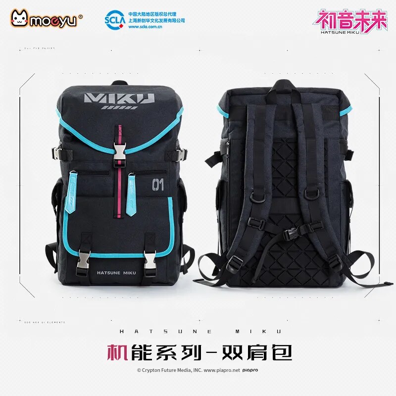 Mochila Moeyu de Anime Vocaloid, bolso de hombro de colegio Miku, Cosplay para hombres, estudiantes, portátil, viaje, senderismo, mochila informal a la moda para mujeres