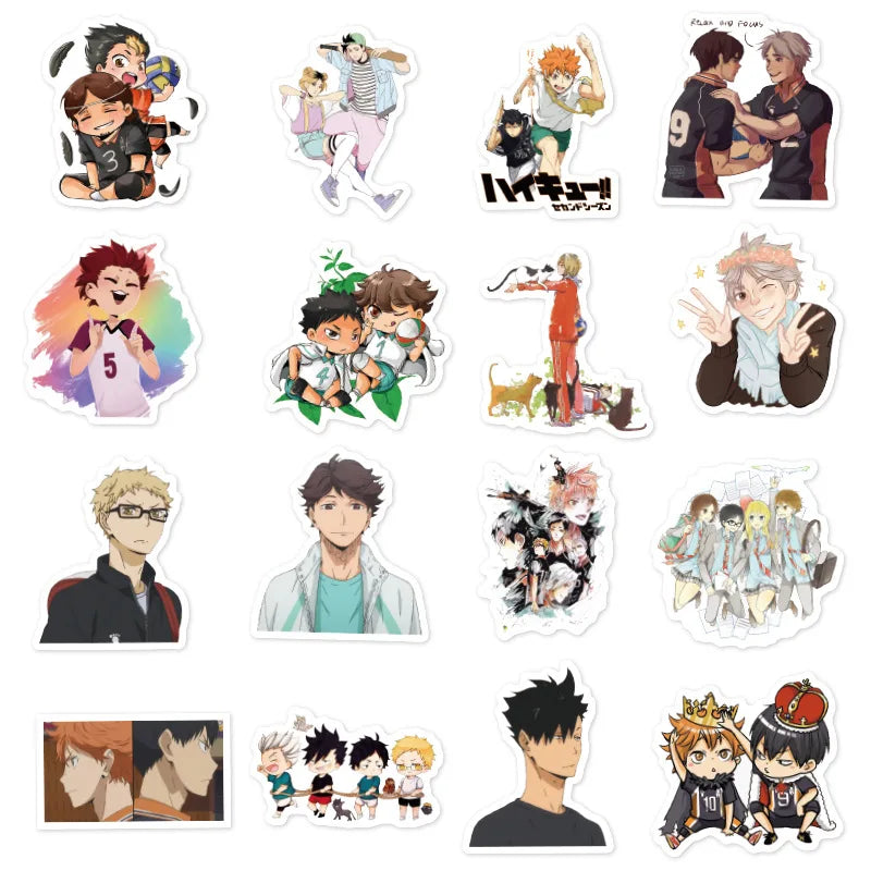 10/50Pcs Haikyuu!! Stickers Japanese Anime Sticker Volleyball for Decal on Guitar Suitcase Laptop Phone Fridge Motorcycle Car