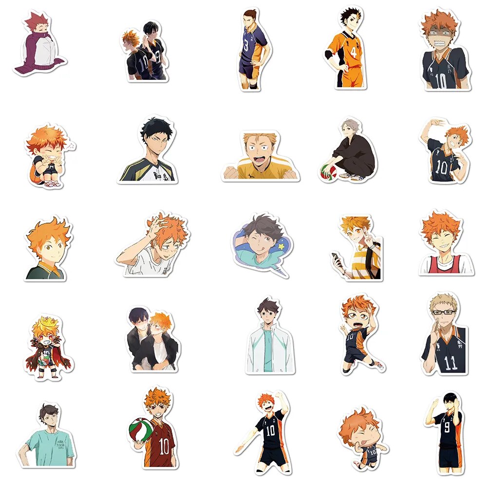 10/50/102 Uds Japón Anime dibujos animados TV Haikyuu pegatinas para ordenador portátil bicicleta guitarra monopatín decoración pegatinas impermeables