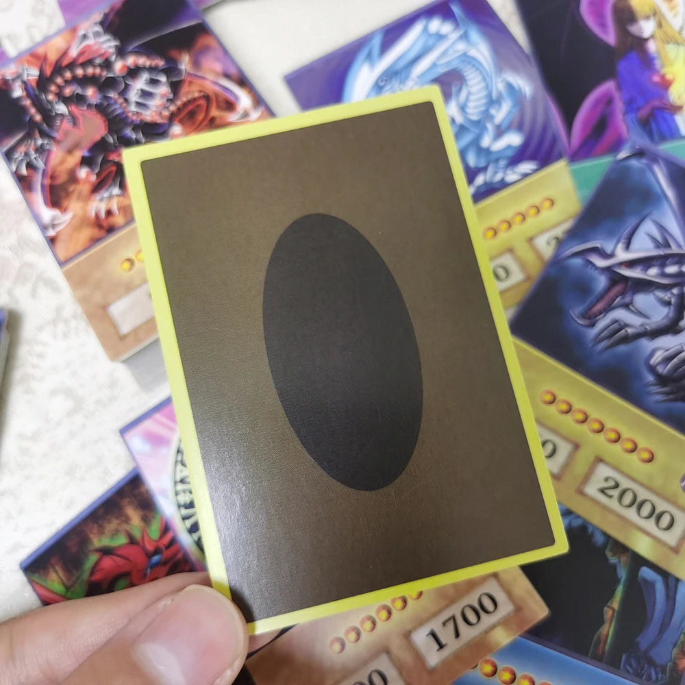 100pcs Yu-Gi-Oh Anime Style Cards Blue Eyes Dark Magician Exodia Obelisk Slifer Ra Yugioh DM Classic Proxy DIY Card Kids Gift