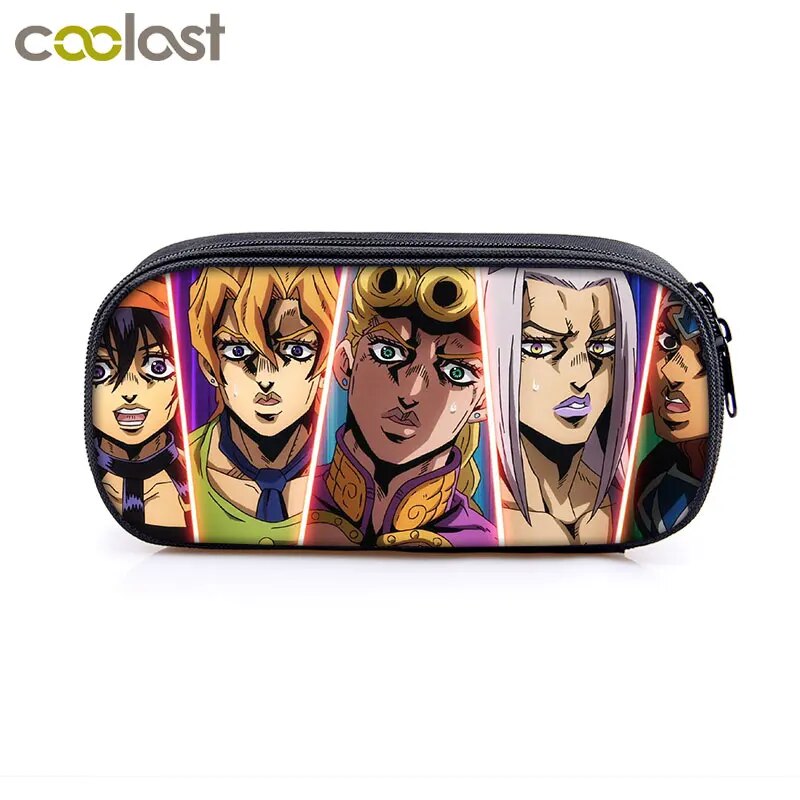 Estuches de cosméticos de Anime Jojo Bizarre Adventure/Killer Queen, portalápices, bolsa de papelería para niños y niñas, estuche para útiles escolares, bolsas