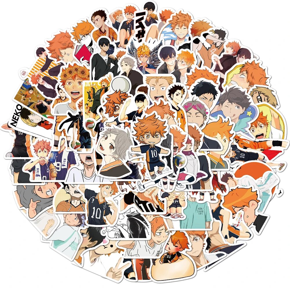 10/50/102 Uds Japón Anime dibujos animados TV Haikyuu pegatinas para ordenador portátil bicicleta guitarra monopatín decoración pegatinas impermeables