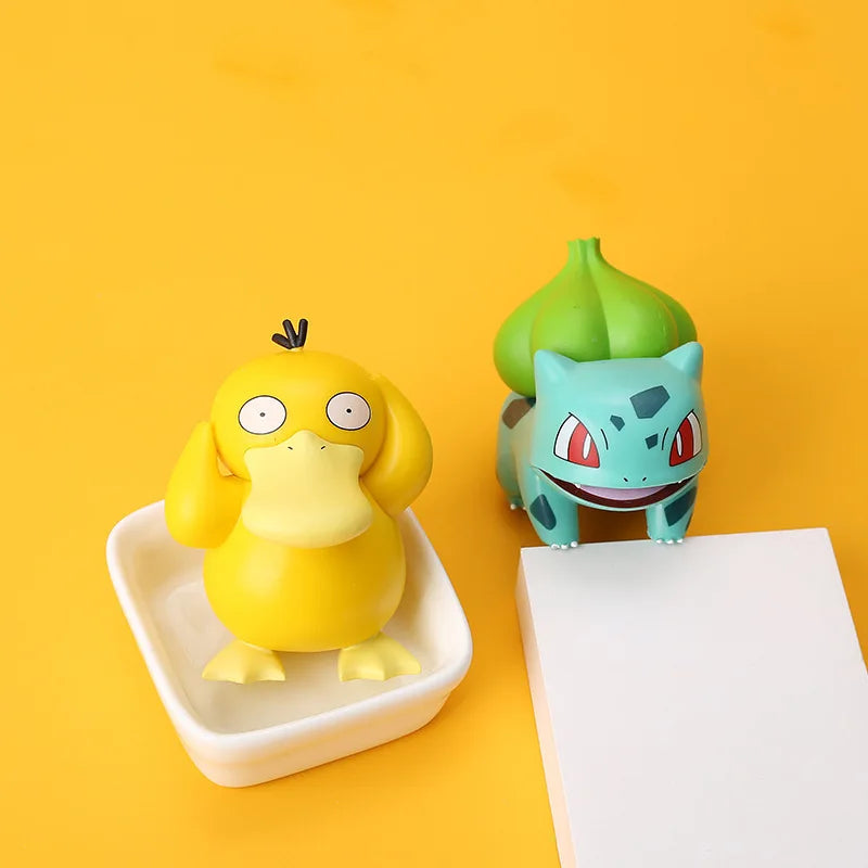 6Pcs/Set Pokemon Pikachu Anime Figures Charmander Psyduck Squirtle Jigglypuff Bulbasaur High Quality Toy Model Kids Best Gifts