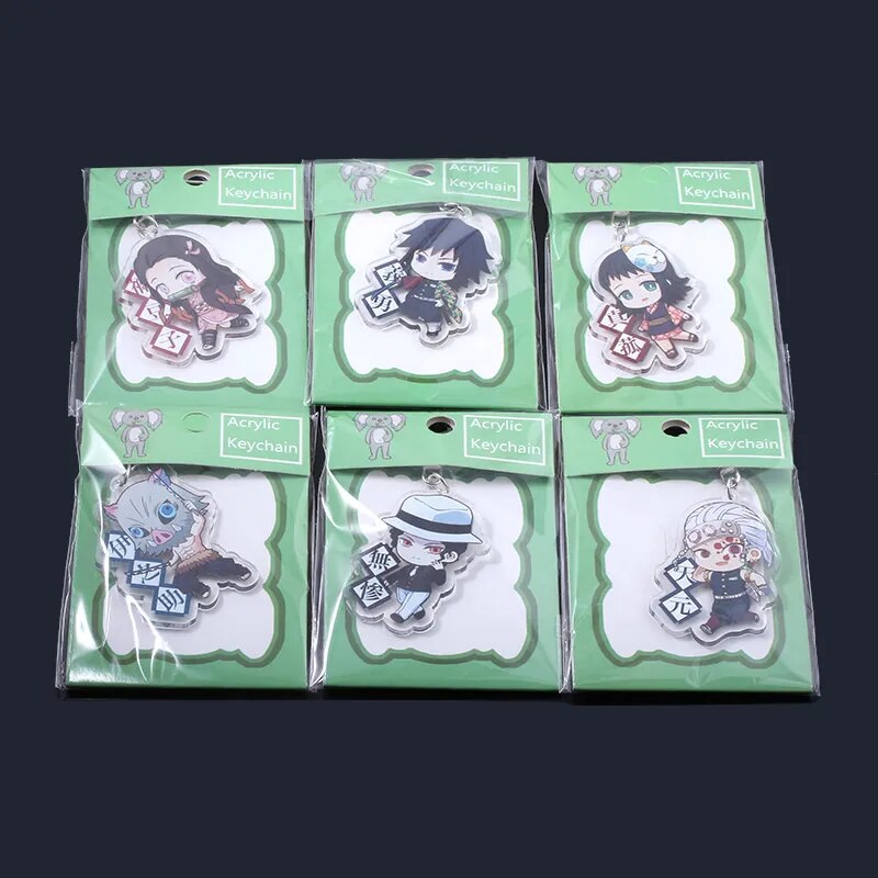 23 Uds Anime Demon Slayer Kimetsu no Yaiba llavero de dos caras lindo acrílico Tanjirou Nezuko llavero joyería
