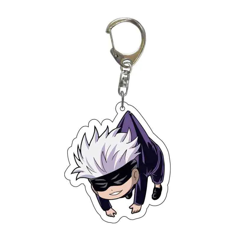 Anime Jujutsu Kaisen Key Chain Acrylic Cartoon Figure Yuji Itadori Kugisaki Nobara keychains Metal Holder Key Ring Jewelry Gifts