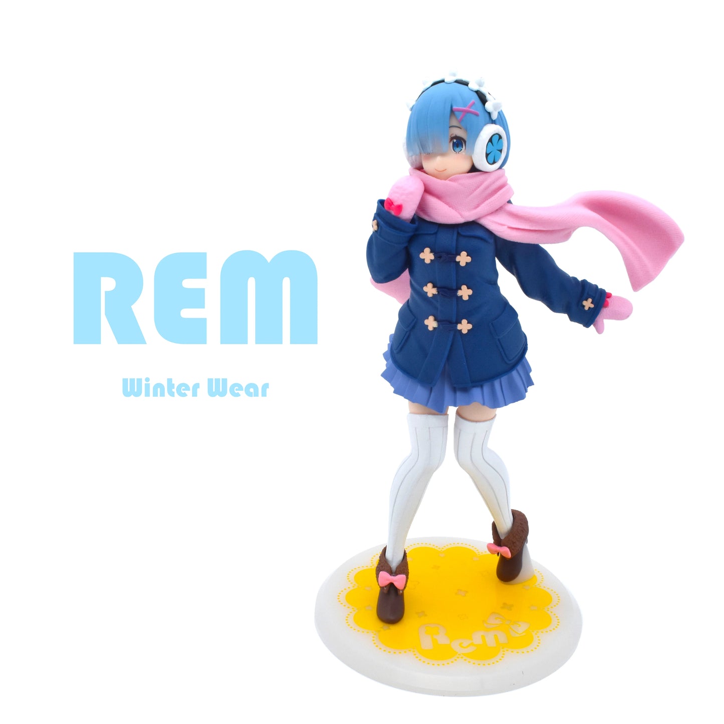 Original Taito Cute Anime Figure Re Zero Start Life In Another World Rem Winter Wear Ver. Figure PVC Model Doll Toys