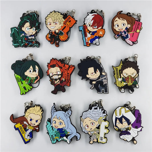 My Hero Academia Anime Boku no Hero Academia Bakugo Eijiro Uraraka Amajiki Eri Overhaul Aizawa Todoroki Togata Rubber Keychain