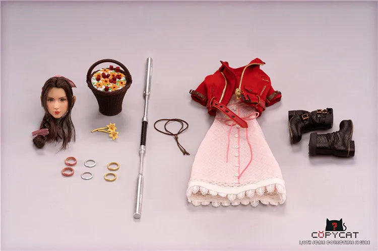 COPYCAT 1/6 CAT-001 Fantasy Aerith Gainsborough Outfit & Head Fit 12" Female Action Figure Body