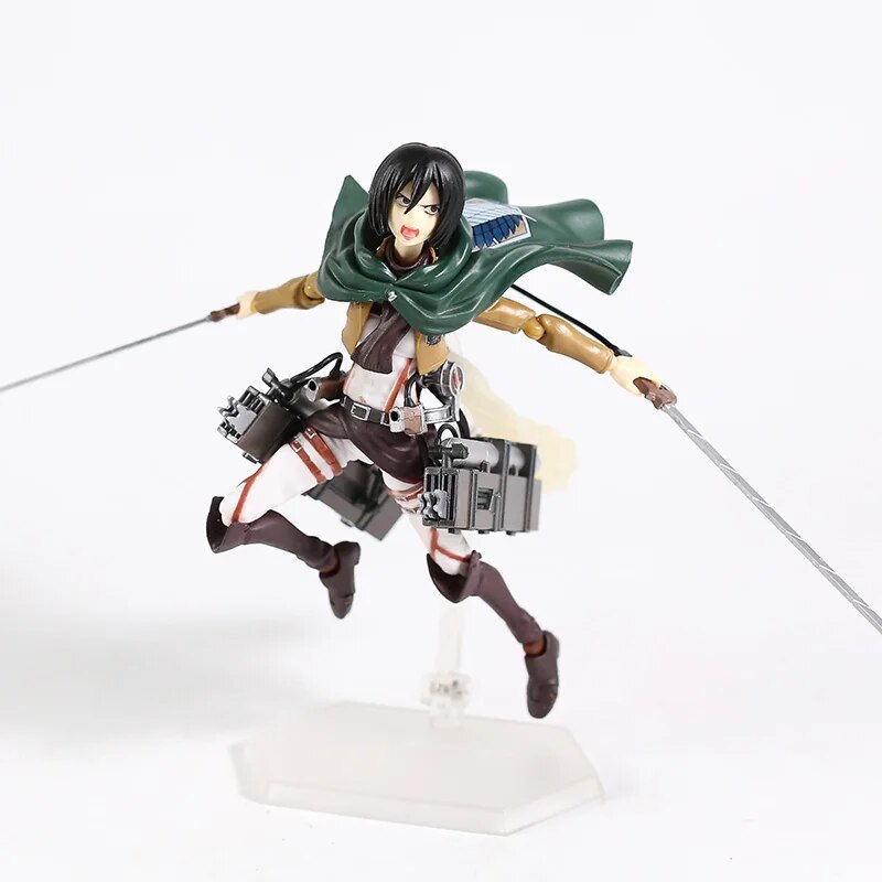 Figura de acción de Attack on Titan Figma Eren Jaeger 207 Mikasa Ackerman 203 Levi Ackerman 213 en PVC, juguete de modelos coleccionables