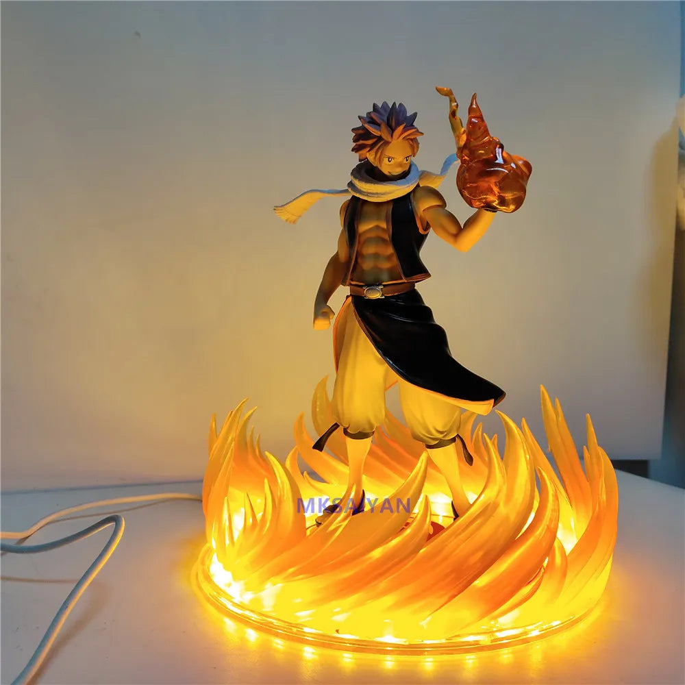 Fairy Tail Anime DIY Figures Etherious Natsu Dragneel Night Lights LED Action Figurals PVC Brinquedos Effect Collectible Figma