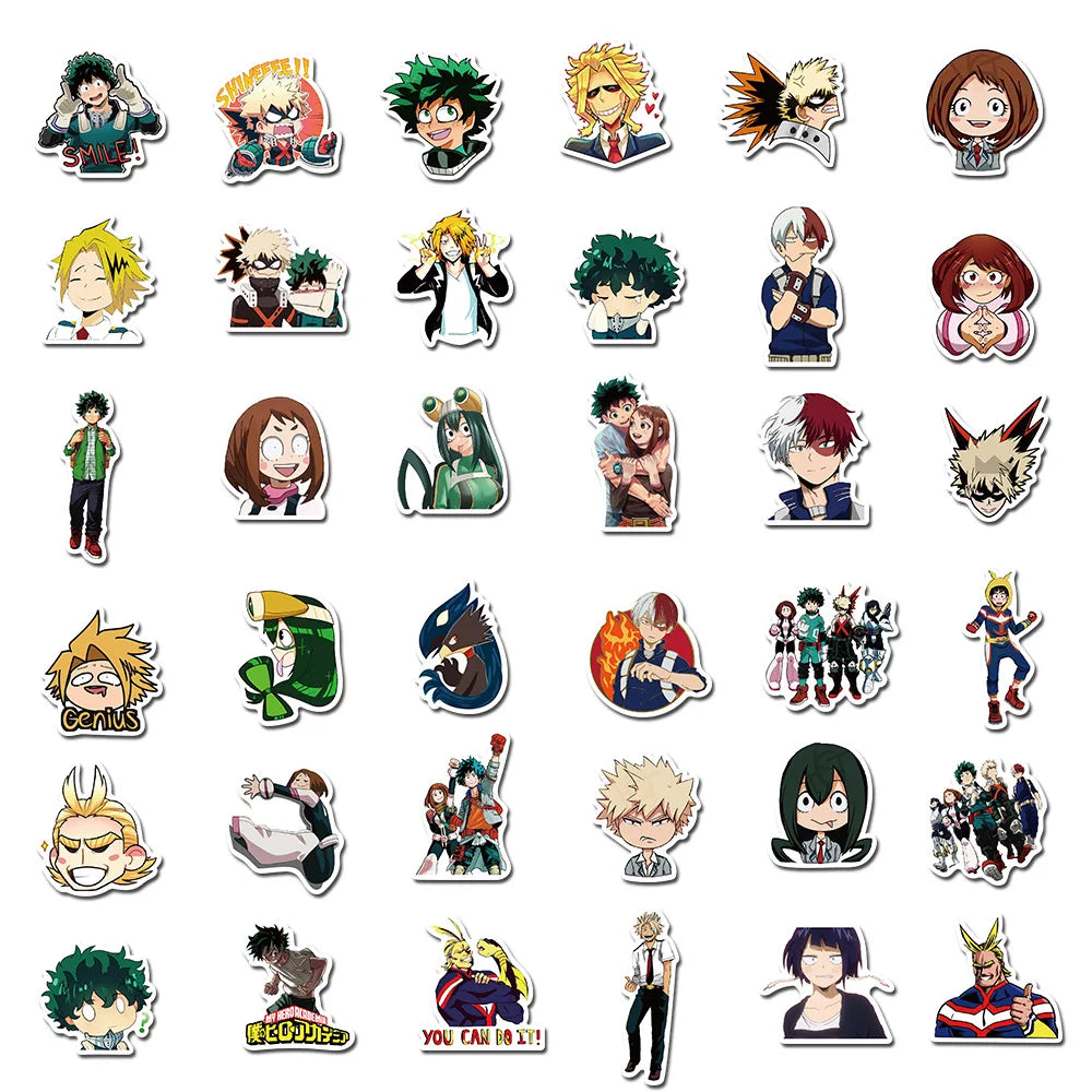 Japan Anime Kawaii Stickers My Hero Academia Midoriya All Might Bakugo Todoroki Mirio Shigaraki Scrapbooking Stationery Sticker