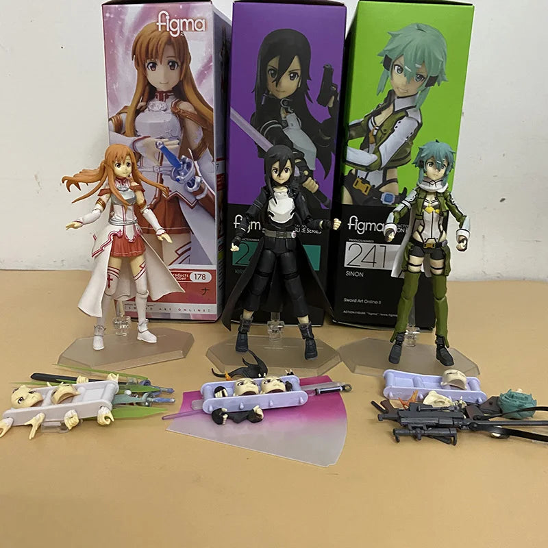 Sword Art Online Yuuki Figure Figma Kirito Kazuto 174 Asuna 178 Sinon Asada Sao 241 Action Figures Model Toy Gift for Christmas