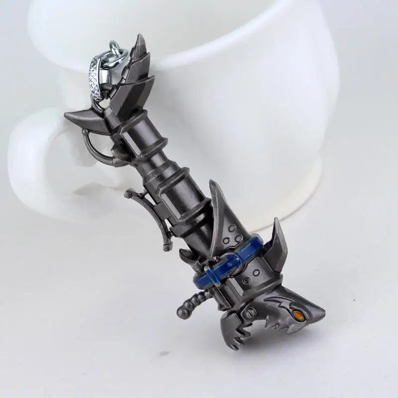 Game LOL Keychain League of Legends Jinx cannon Keyring Iron Solari Leona Teemo Weapon Pendant Key Chain Metal Buckle Jewelry