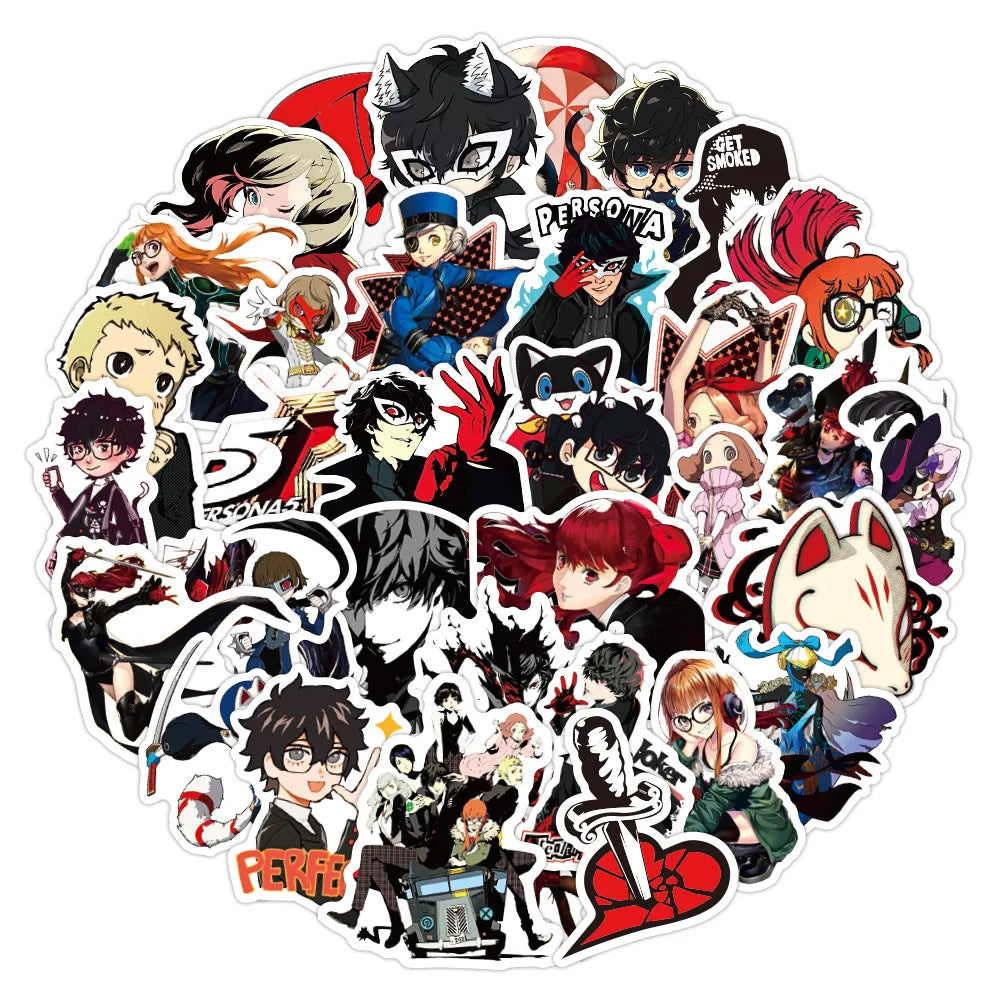 10/30/50PCS Persona 5 Anime Stickers Skateboard Fridge Guitar Laptop Motorcycle Luggage Classic Toy Cartoon Decals Sticker Toy