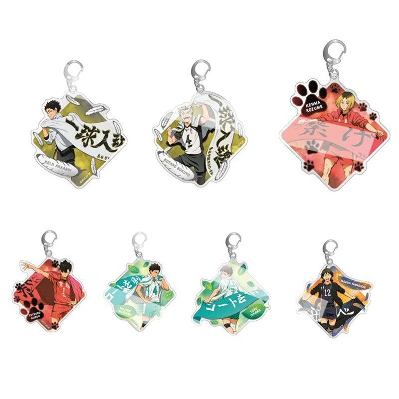 Popular Anime Manga Haikyuu!! Keychain High School Volleyball Boy Hinata Shoyo Kageyama Tobio Figures Acrylic Pendant Key Chain