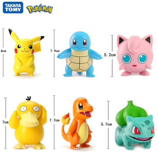 6 unids/set Pokemon Pikachu figuras de Anime Charmander Psyduck Squirtle Jigglypuff Bulbasaur juguete de alta calidad modelo niños mejores regalos