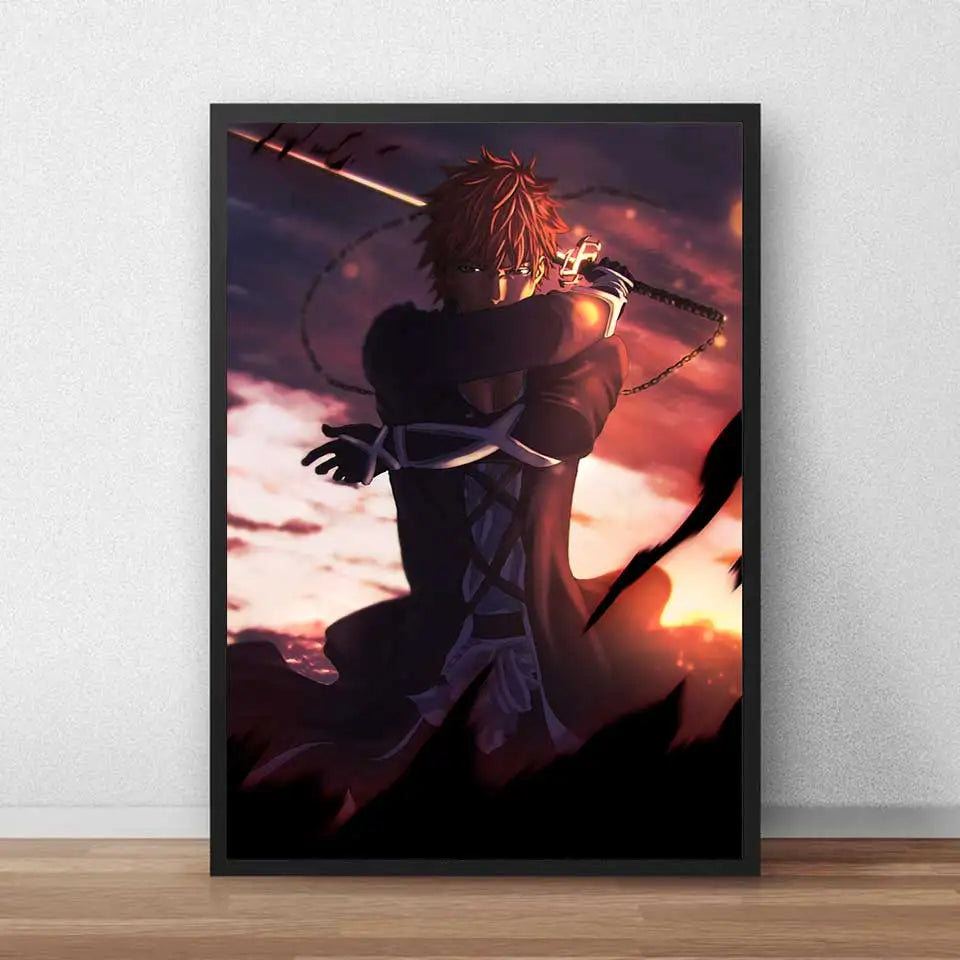 Ho Bleach Kurosaki Ichigo Posters Prints Japan Anime Paintings Canvas Art Wall Pictures For Kids Room Home Decor quadro cuadros