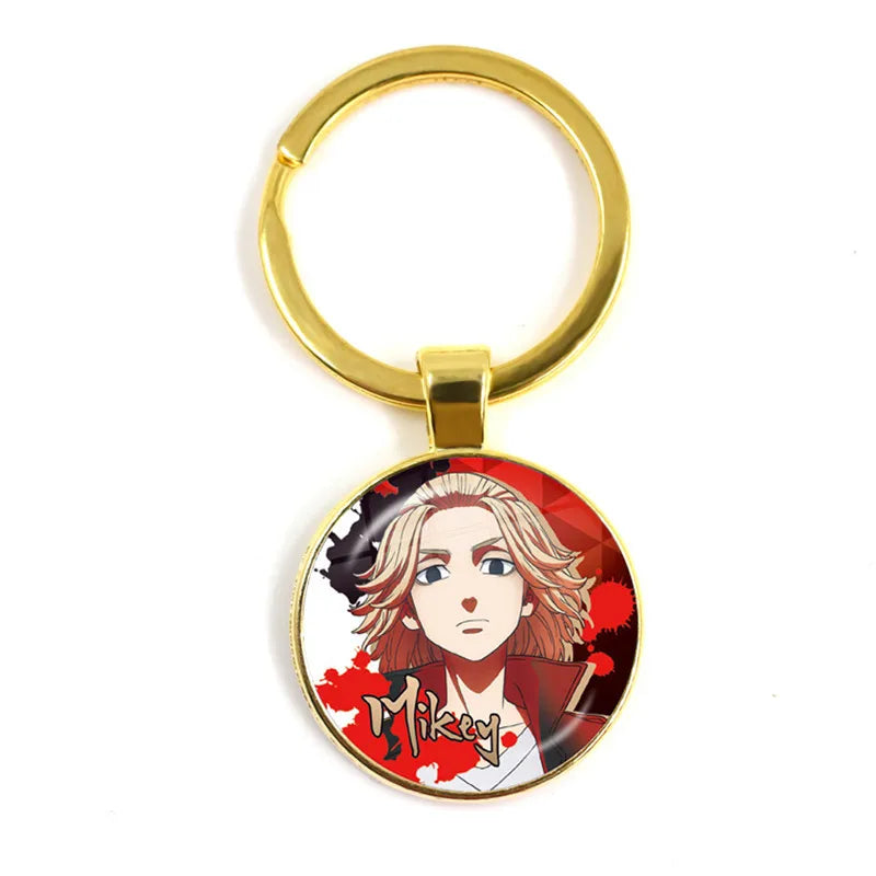 Tokyo Avengers Keychain Man Glass Anime Key Chain Women Key Ring Cute Kids Pendant High Quality Key Holder Brelok