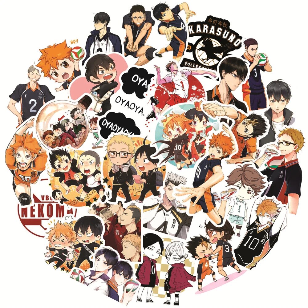 10/30/50PCS Haikyuu!! Anime Cartoon Stickers Travel Skateboard Suitcase Guitar Luggage Waterproof Decal Kids Graffiti Sticker