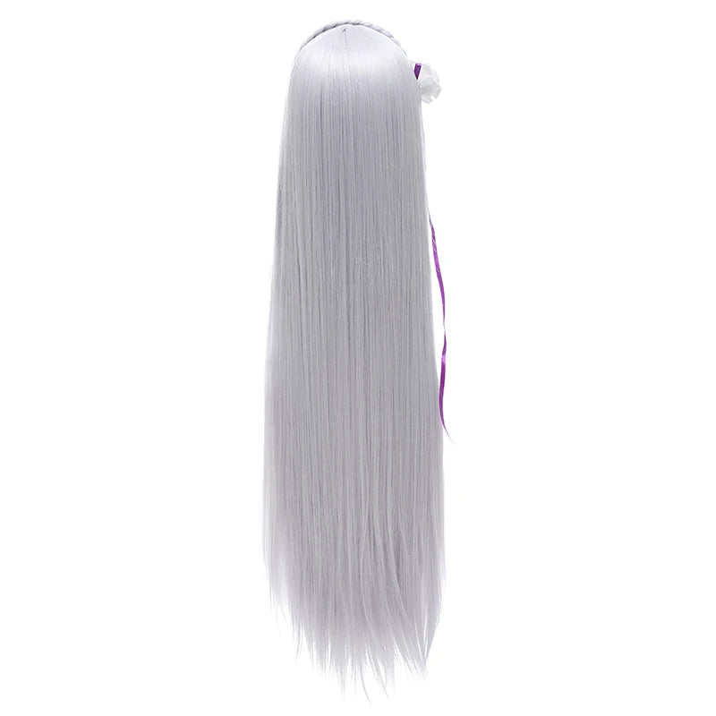 L-email wig Synthetic Hair Re: Life in a Different World from Zero Emilia Cosplay Wigs Long Sliver Straight Women Cosplay Wigs