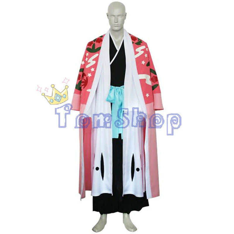 Bleach 8th Division Captain Kyouraku Shunsui Cosplay Costume Custom Size Express shipping