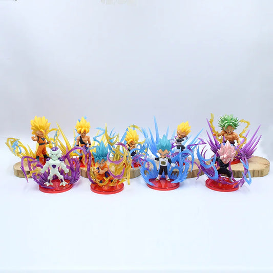 9Pcs/Lot Dragon Ball Figures Son Goku Gohan Vegeta Trunks Kale Jiren Cell Frieza Gotenks Buu Broli Piccolo Beerus WCF Model Toy