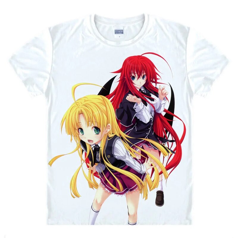 New High School DxD Cosplay Jenova Print Short Sleeve T-shirts Rias Gremory Tops Casual Tsto Issei Tees