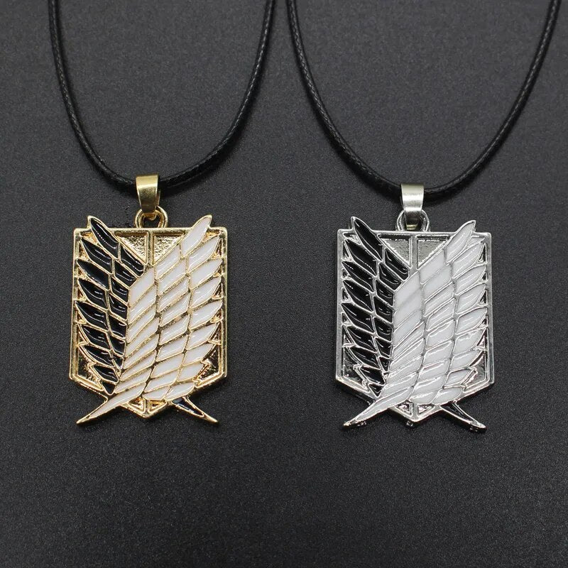 Collar de Anime Shingeki No Kyojin, collar de ataque a los Titanes, colgantes de alas de la libertad AOT, collares, joyería para disfraz, regalos para amigos