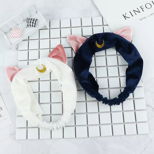 1Pcs Headband Sailor Moon Hair Band Makeup and Washing Face Tools Hairband Cute Ear Hairband Girl Women Accessories