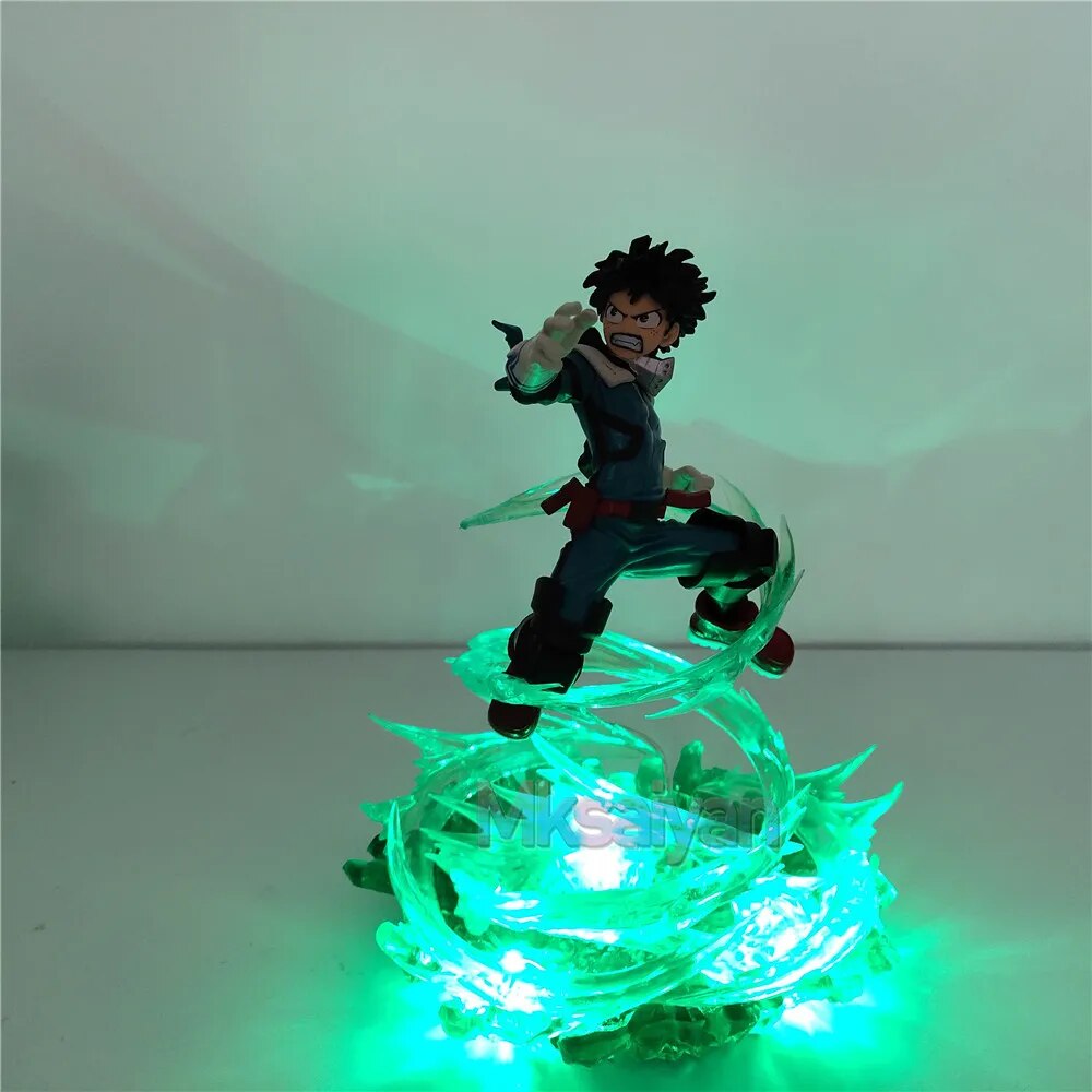 Figura de My Hero Academia Bakugou Katsuki VS Midoriya Izuku, modelo DIY, figuras de acción con luz LED, juguetes de Anime Boku no Hero Academia