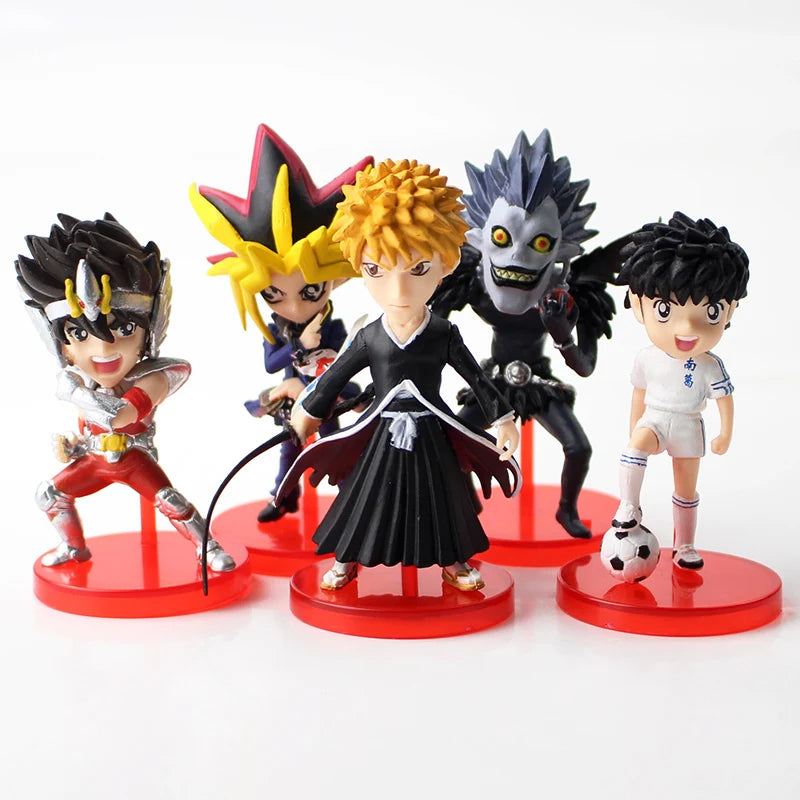 7cm 5pcs/set BLEACH Kurosaki Ichigo Death Note Ryuk Saint Seiya Captain Tsubasa Yugi Muto PVC Figures Toys