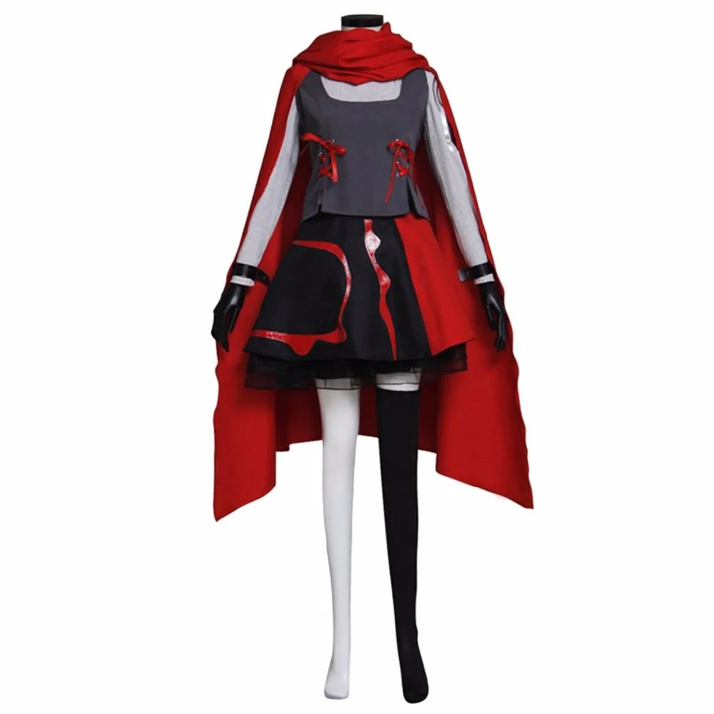 Ruby Rose Cosplay Red Trailer Ruby Rose Dress Cosplay Costume Full Set Custom Made Any Size Halloween Costume Unisex