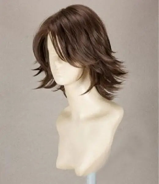 Final Fantasy FF10 X2 Yuna Short Brown Styled Heat Resistant Hair Cosplay Costume Wig + Free Wig Cap