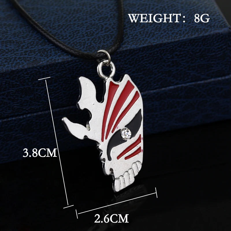 Anime Bleach Kurosaki Ichigo Broken Mask Necklace Kurosaki Ichigo Metal Choke Pendants Necklaces For Men Women Jewelry Fans Gift