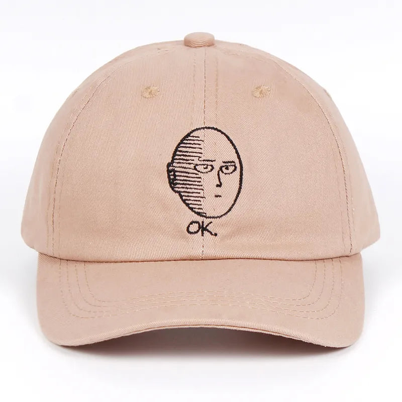 ONE PUNCH-MAN sombrero de papá 100% gorra de béisbol de algodón Anime fan bordado sombreros divertidos para Mujeres Hombres ok Man One Punch Man Snapback