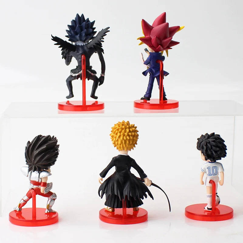 7cm 5pcs/set BLEACH Kurosaki Ichigo Death Note Ryuk Saint Seiya Captain Tsubasa Yugi Muto PVC Figures Toys