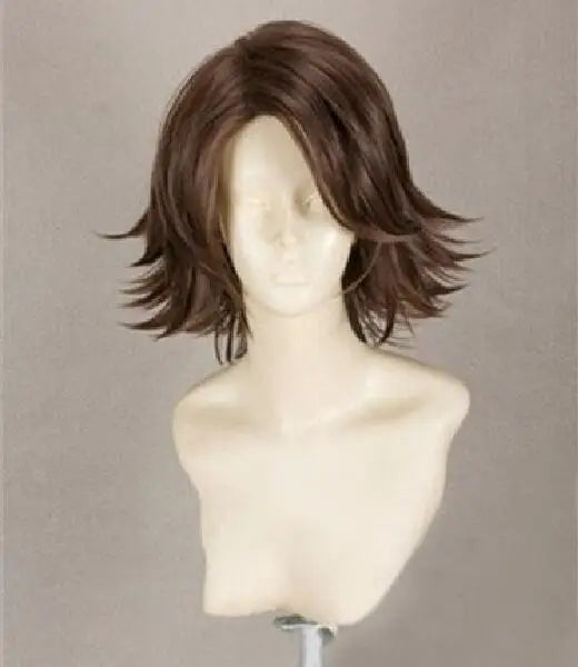 Final Fantasy FF10 X2 Yuna Short Brown Styled Heat Resistant Hair Cosplay Costume Wig + Free Wig Cap