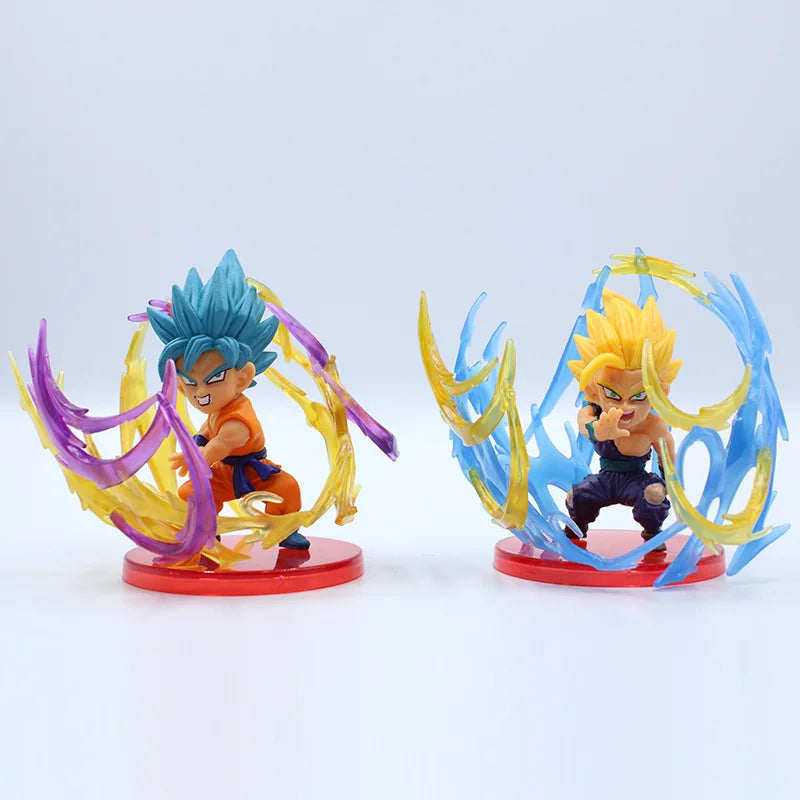 9Pcs/Lot Dragon Ball Figures Son Goku Gohan Vegeta Trunks Kale Jiren Cell Frieza Gotenks Buu Broli Piccolo Beerus WCF Model Toy