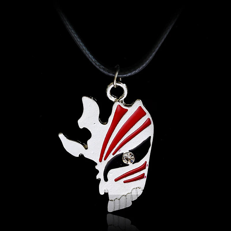 Anime Bleach Kurosaki Ichigo Broken Mask Necklace Kurosaki Ichigo Metal Choke Pendants Necklaces For Men Women Jewelry Fans Gift