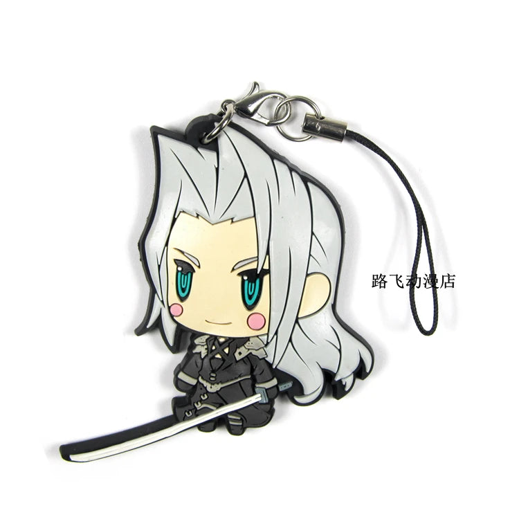 2020 New Arrival Final Fantasy Original Japanese anime figure rubber mobile phone charms keychain strap