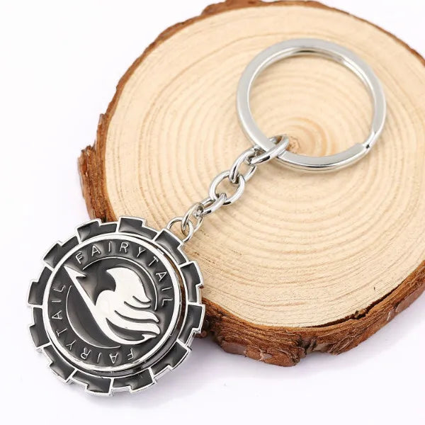 Anime Fairy Tail Keychains can Rotate Keys Chain Cosplay Pendant Key Rings for Key Car Collection Gift