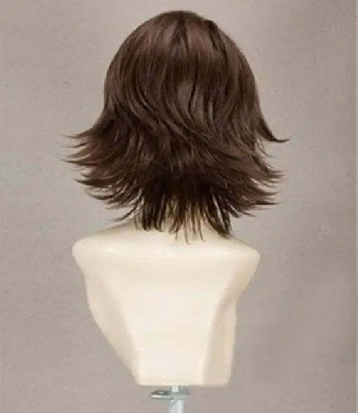 Final Fantasy FF10 X2 Yuna Short Brown Styled Heat Resistant Hair Cosplay Costume Wig + Free Wig Cap