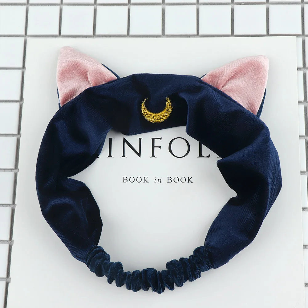 1Pcs Headband Sailor Moon Hair Band Makeup and Washing Face Tools Hairband Cute Ear Hairband Girl Women Accessories